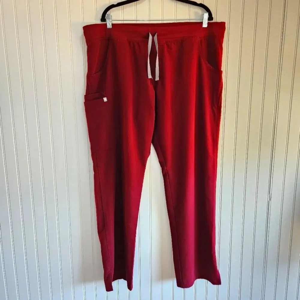 FIGS Technical Collection Burgundy Essential Workwear Hospital Scrub Pants XXLT